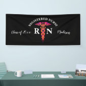 Banderoles Soins infirmiers - Soirée de graduation Rose Noir  (Salon professionnel)