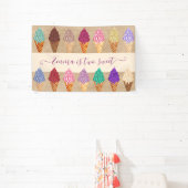 Banderoles Soirée Crème Glace Bébé Fille 2 ans Anniversaire (Insitu)