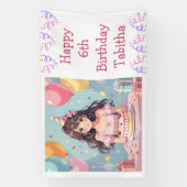 Banderoles Soirée d'anniversaire de la fille de mignonne Anim (Verticale)