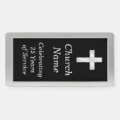 Banderoles Soirée d'anniversaire de l'Église Noire et Argent (Horizontal)