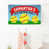 Banderoles Soirée d'anniversaire de softball (En situation)