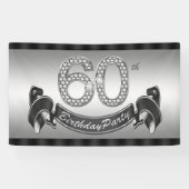 Banderoles Soirée de 60e anniversaire en argent (Horizontal)