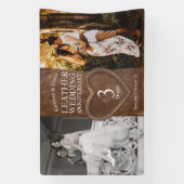 Banderoles Soirée de coeur 3e anniversaire mariage en cuir (Verticale)