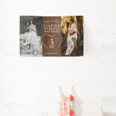 Banderoles Soirée de coeur 3e anniversaire mariage en cuir (Insitu)