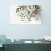 Banderoles Soirée de mariage Silver Golden White Roses (Salon professionnel)