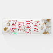 Banderoles Soirée de Nouvel An, Signe, Or, Blanc, (Horizontal)