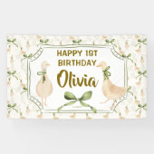 Banderoles Soirée d'oie rime joyeux fête d'anniversaire (Horizontal)