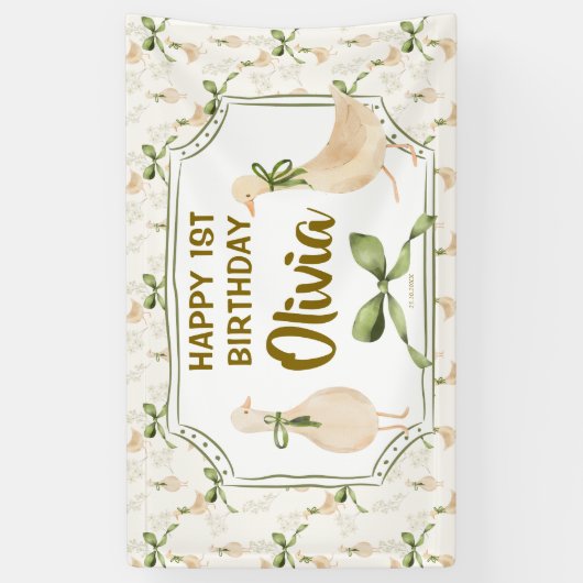 Banderoles Soirée d'oie rime joyeux fête d'anniversaire (Vertical)