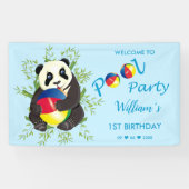 Banderoles Soirée Panda Pool 1er anniversaire Bienvenue (Horizontal)