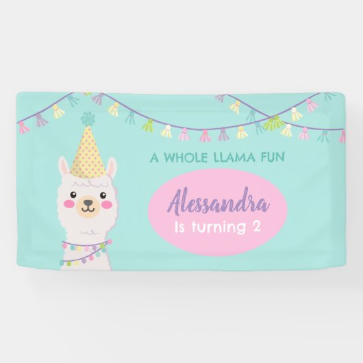 Banderoles Soirée pastel llama (Horizontal)