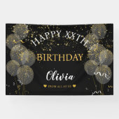 Banderoles Soirée personnalisée Black & Gold (Horizontal)