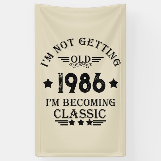 Banderoles Soirée personnalisée vintage de 35 ans (Vertical)