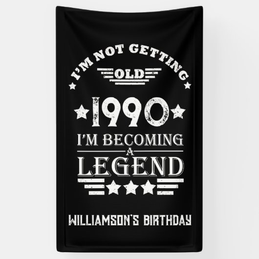 Banderoles Soirée personnalisée vintage de 35 ans (Vertical)