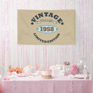 Banderoles Soirée personnalisée vintage de 65e anniversaire