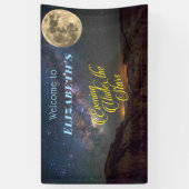 Banderoles Soirée Sous L'Espace Pleine lune Des Etoiles (Vertical)