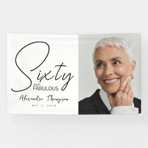 Banderoles Soixante ans et Fabuleux Photo Anniversaire 60 ans