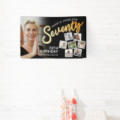 Banderoles Soixante-dix or 70e anniversaire photos en noir (Insitu)