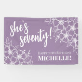 Banderoles Soixante-dix violet 70e fête d'anniversaire (Horizontal)