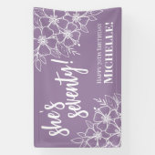 Banderoles Soixante-dix violet 70e fête d'anniversaire (Verticale)