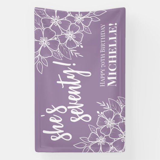 Banderoles Soixante-dix violet 70e fête d'anniversaire (Verticale)