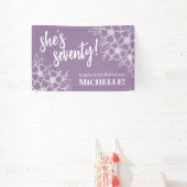 Banderoles Soixante-dix violet 70e fête d'anniversaire (Insitu)