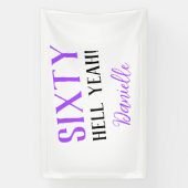 Banderoles SOIXANTE ENFER OUI ! Purple personnalisé 60e anniv (Verticale)