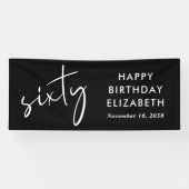 Banderoles Soixantième anniversaire Chic Script (Horizontal)