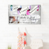 Banderoles Soixantième anniversaire de mariage heureux (En situation)