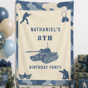 Banderoles Soldat de camouflage bleu Anniversaire de l'armée
