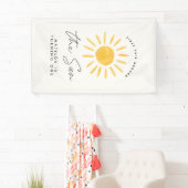 Banderoles soleil 1er anniversaire aquarelle soleil jaune mod (En situation)