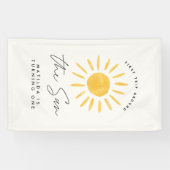 Banderoles soleil 1er anniversaire aquarelle soleil jaune mod (Horizontal)