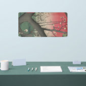 Banderoles soleil couchant japonais pruniers arbres (Salon professionnel)