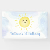 Banderoles Soleil Nuages Blue Boy Anniversaire (Horizontal)