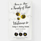 Banderoles Soon To Bee A Family Of Three | Baby Shower (Vertical)