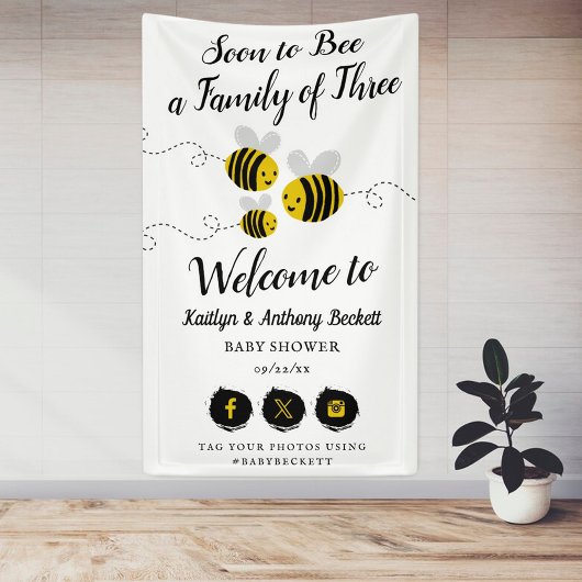 Banderoles Soon To Bee A Family Of Three | Baby Shower