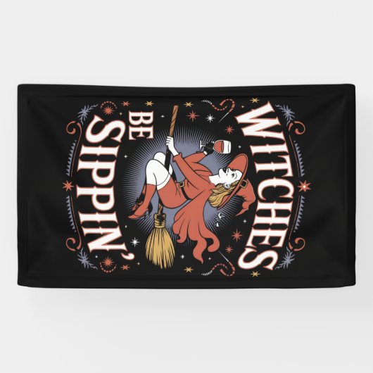 Banderoles Sorcières Be Sippin' Halloween Éffrayant (Horizontal)