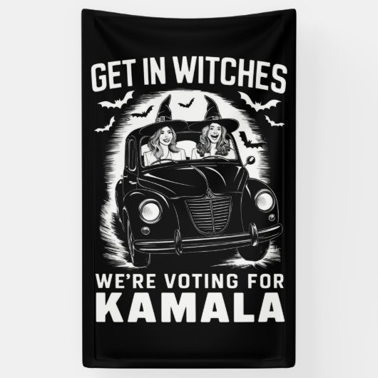 Banderoles Sortez nous votons pour Kamala Halloween (Vertical)