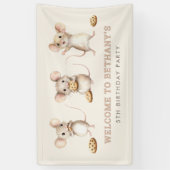 Banderoles Souris et cookies Bienvenue à la fête d'anniversai (Vertical)