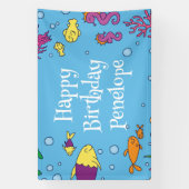 Banderoles Sous la mer Animaux mignons 1er anniversaire (Verticale)