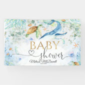 Banderoles Sous la mer Baby shower Boy Backdrop Banner (Horizontal)