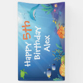 Banderoles Sous la mer Joyeux anniversaire enfants (Vertical)