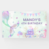 Banderoles Sous la mer violet Turquoise Petite Sirène Anniver (Horizontal)