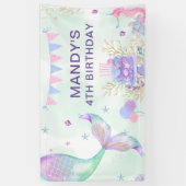 Banderoles Sous la mer violet Turquoise Petite Sirène Anniver (Vertical)