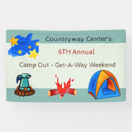 Banderoles Sous Les Etoiles Camp Out (Horizontal)