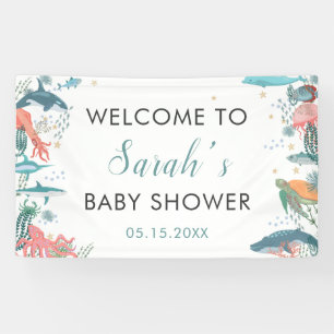 Banderoles Sous Mer Cute Baby shower Océan RSVP fond