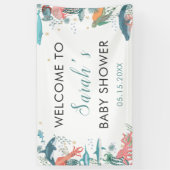 Banderoles Sous Mer Cute Baby shower Océan RSVP fond (Vertical)