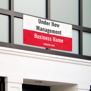 Banderoles Sous Nouvelle Direction Nom de l'entreprise Rouge