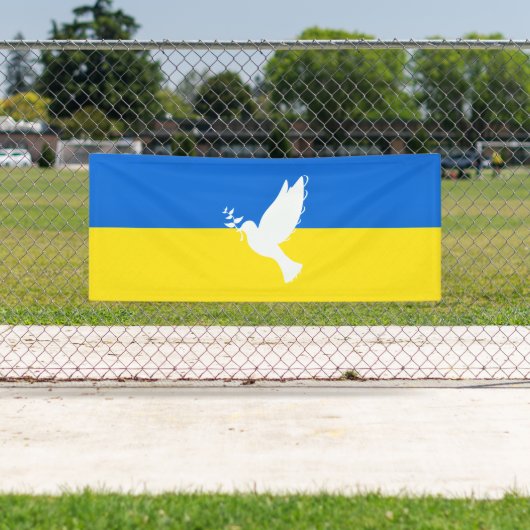 Banderoles Soutenez l'Ukraine Banner Peace Dove - Liberté (En situation)