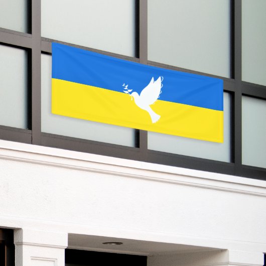 Banderoles Soutenez l'Ukraine Banner Peace Dove - Liberté (Bâtiment extérieur)