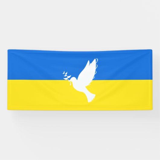 Banderoles Soutenez l'Ukraine Banner Peace Dove - Liberté (Horizontal)